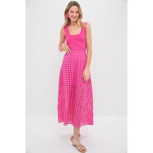 TUCKERNUCK Hot Pink Cotton Eyelet Eve Skirt & Tank Set (2 Piece), Small